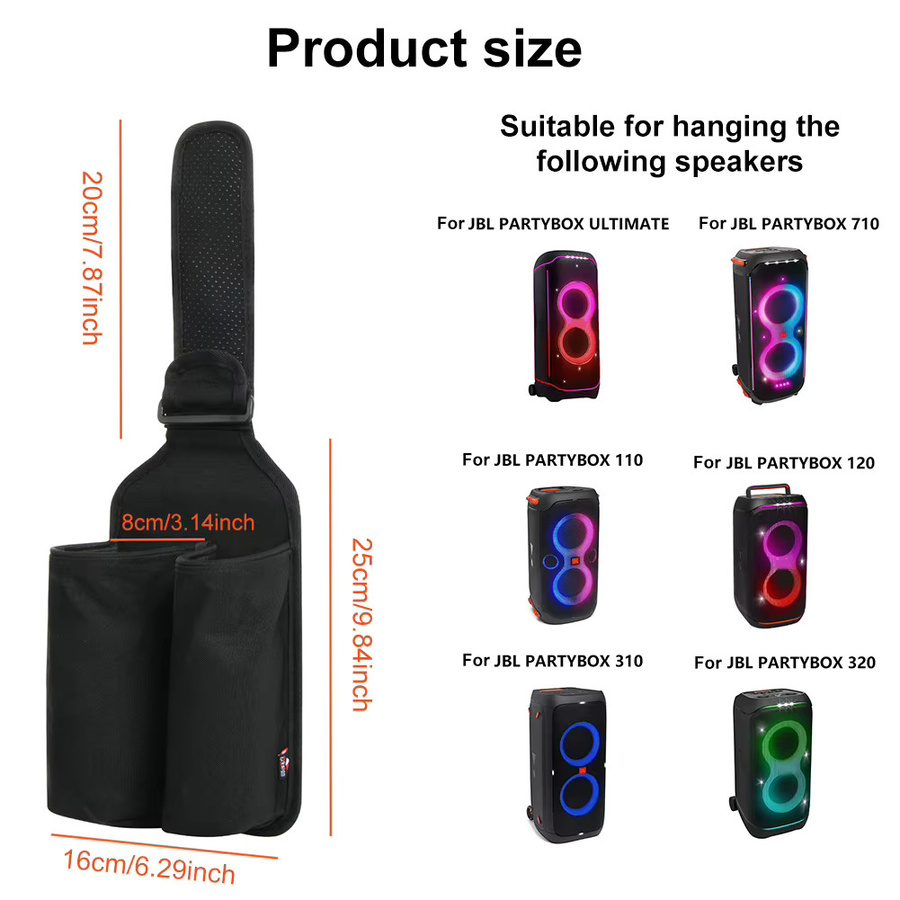 Mic Organizer Tragetasche für JBL PartyBox Drahtlose Mikrofone und Zubehör, Schwarz - Bild 6