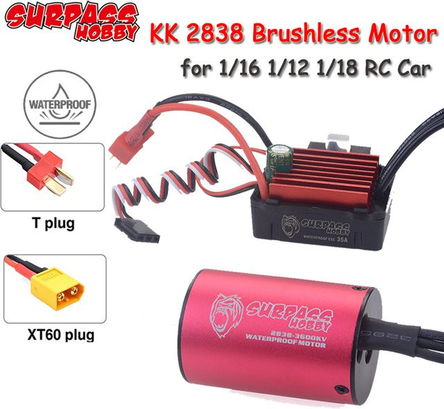 SURPASS HOBBY Bürtenloser Motor, Wasserdicht, 35A ESC, T/XT60 Stecker Combo - Bild 1