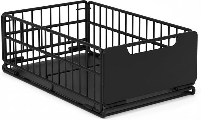 Garvee Faltbare und herausnehmbare Schrankschublade aus Metall in Schwarz, ausziehbarer Organizer für Küche, Bad und Schlafzimmer, Breite: 43 cm - Bild 1