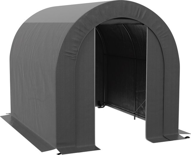 Outsunny Garten-Aufbewahrungszelt Fahrradgarage aus PE-Plane mit verzinktem Metallrahmen, dunkelgrau, B/T/H: 240 x 180 x 190 cm - Bild 1