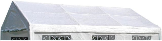 DEGAMO Ersatzdach PALMA Dachplane für Zelt 4x6 Meter aus weißem PVC inklusive Spanngummis - Bild 1