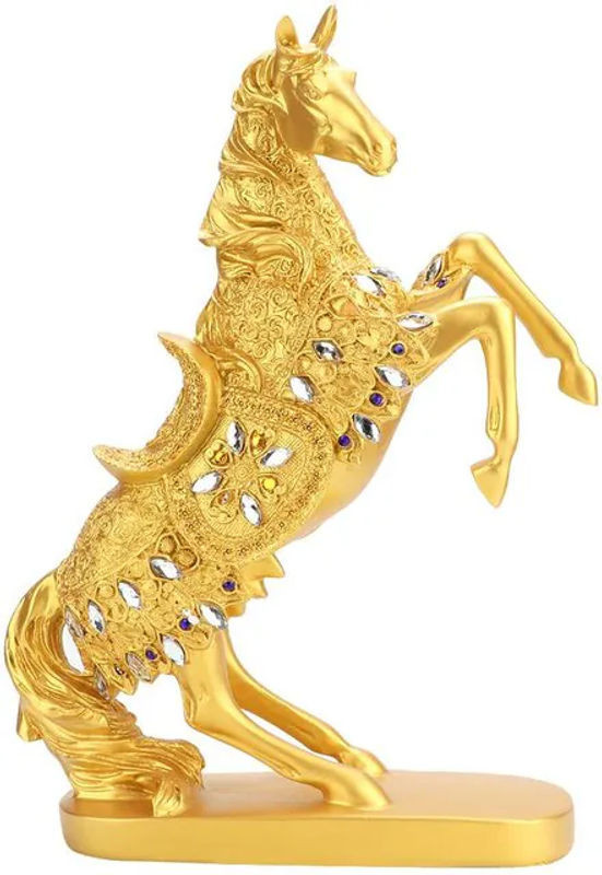 OutsideWorld Retro Pferd Statue in Gold als dekoratives Kunsthandwerk für dein Zuhause oder Büro - Bild 1