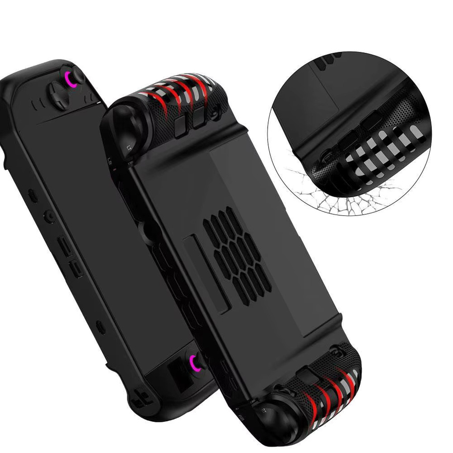 Lenovo Legion Go 2 weiche TPU-Schutzhülle in Schwarz mit kratzfestem Griff und integriertem Ständer - Bild 3