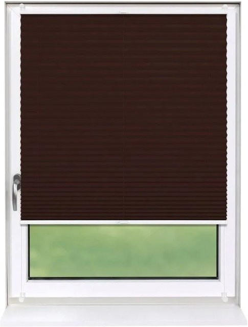 Deco-Raum Plissee Basic Klemmfix Dunkelbraun Blickdicht B: 105 cm, H: 150 cm - Bild 1