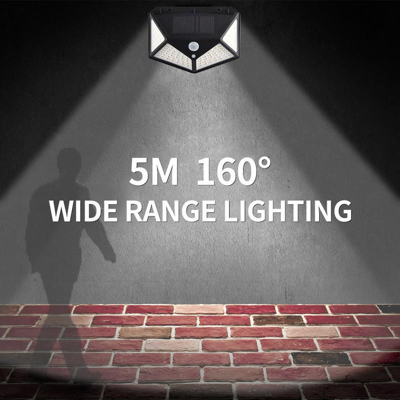 YJMP Super Lighting Solar LED Wandleuchte mit Bewegungsmelder, 3er Set, Schwarz, 100 LED, Wasserdicht IP65, Outdoor Garten Laterne - Bild 4