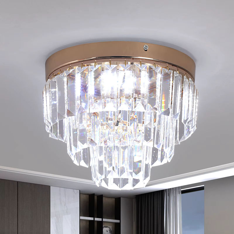 VETRULUS Kristall LED Pendelleuchte im nordischen Design, runde Deckenleuchte in Transparent für Küche, Wohnzimmer, Esszimmer und Flur - Bild 2