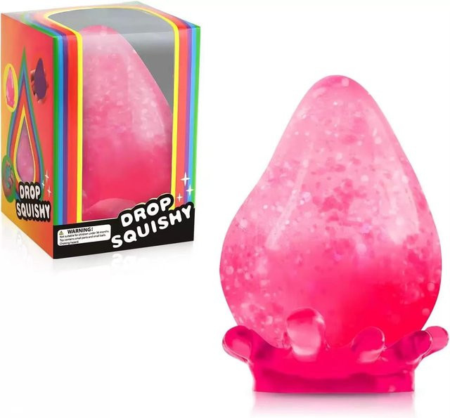 Binchi Sensorisches Spielzeug, Glitzer Wassertropfenform Squishy, pink - Bild 1