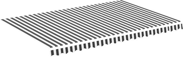 DELUKE Markisenbespannung aus Polyester mit Volant, wasserabweisend und reißfest, Farbe: Anthrazit-Weiß, für Markisenrahmen B: 450 cm, T: 300 cm - Bild 1
