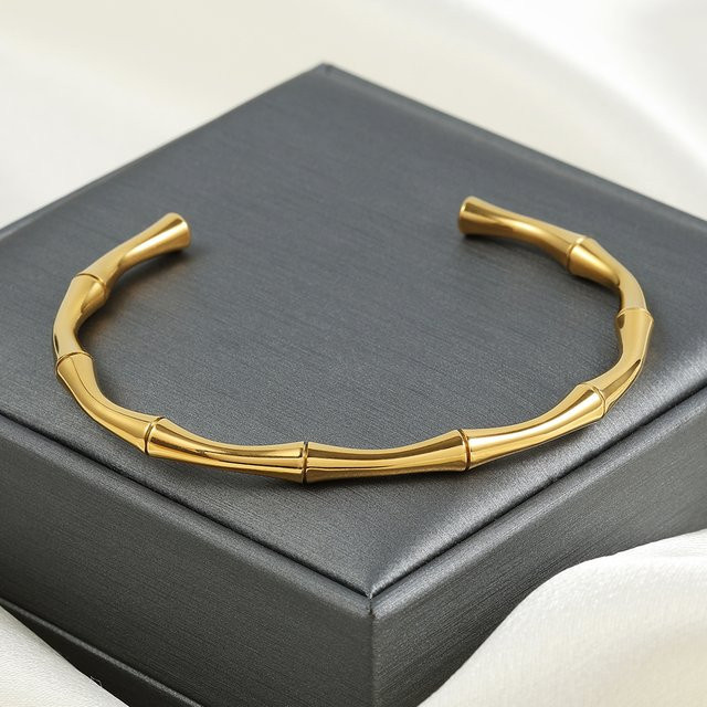 ZAKOL Armband, Edelstahl, goldfarben, Bambus, Damen - Bild 1
