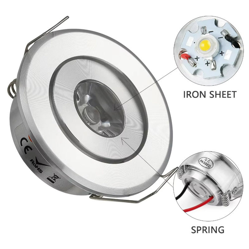 JOYINLED 10er Set Mini LED Downlights 12V in Silber, runde Einbaustrahler 3W für Treppen, Schrank und Akzentbeleuchtung - Bild 2