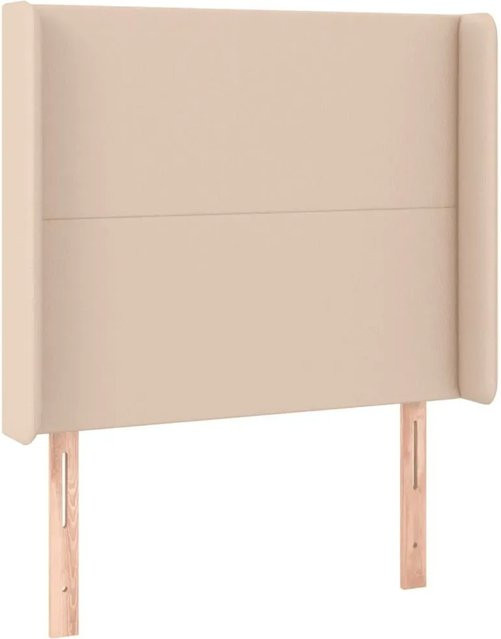 vidaXL LED Kopfteil aus Kunstleder in Cappuccino-Braun mit USB-Ladeport, Breite: 83 cm, Tiefe: 16 cm, Höhe: 118 bis 128 cm - Bild 1