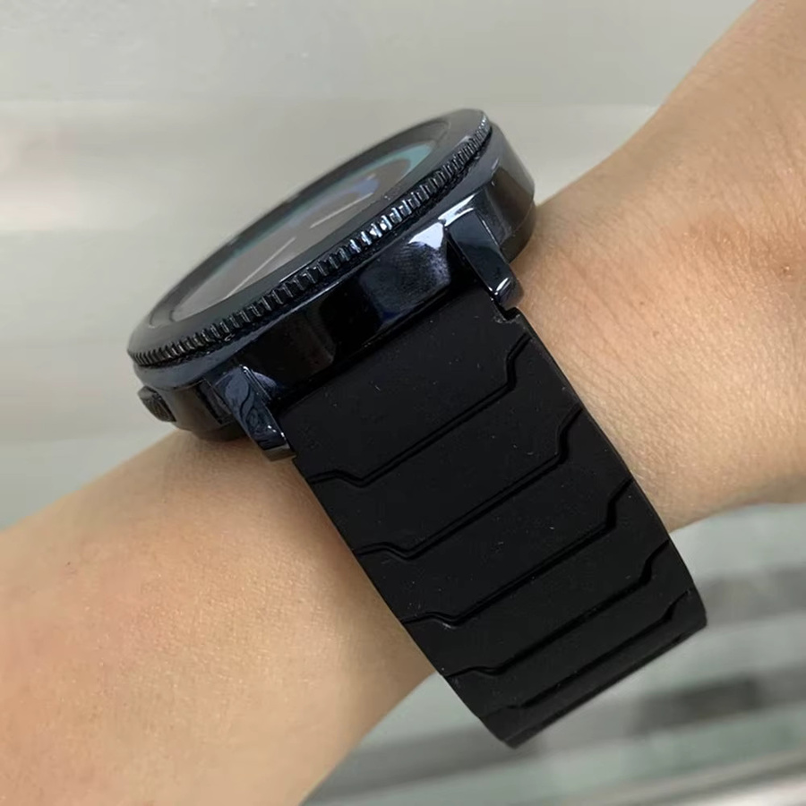 Uhrenarmband Silikon, magnetisch, Schwarz, Unisex, 20 22 mm - Bild 1