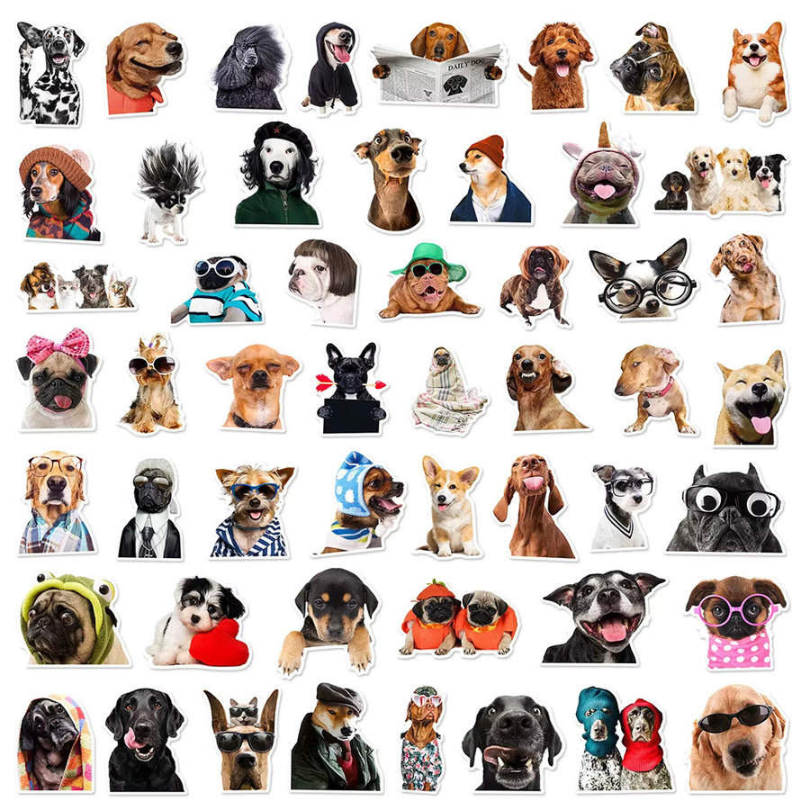 Rspctou Lustige Hunde-Meme Cartoon Aufkleber Kawaii Tier-Sticker in Mehrfarbig für DIY Dekoration - Bild 4