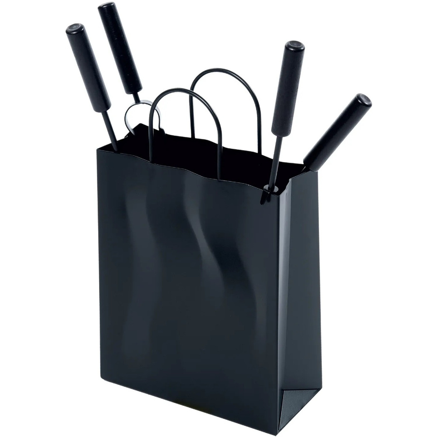 Firefix Kaminbesteck 5-teilig aus Stahl in Schwarz, B/T/H: 28 x 10 x 46 cm - Bild 2