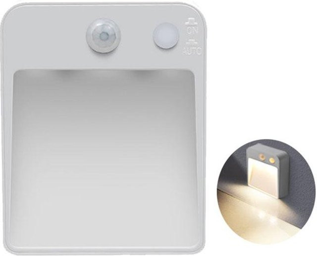 Lcamaw Lighting Light LED-Innenwandleuchte in Weiß mit PIR-Bewegungsmelder und Dämmerungssensor, batteriebetrieben, magnetisches kabelloses Nachtlicht für Küchenschrank, Treppen und Flur - Bild 1