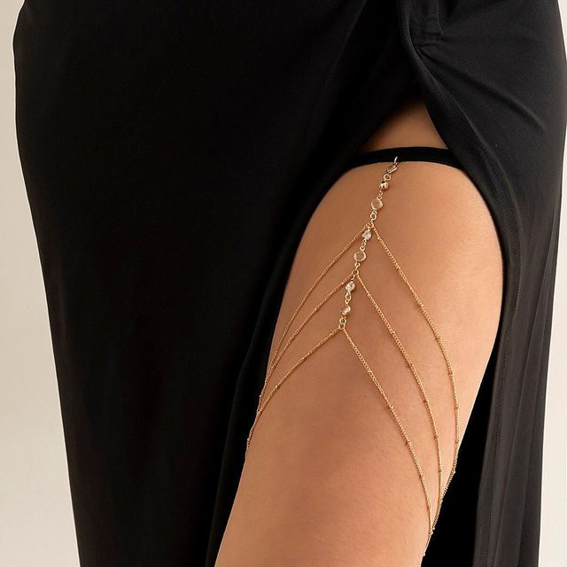 Rui Di Bein-Oberschenkel-Kette, Kristall, Gold, Damen, brown - Bild 1