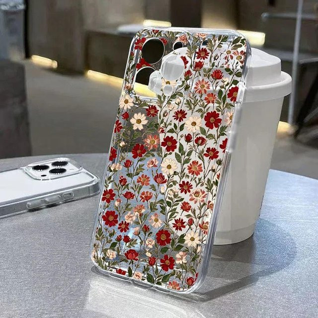 Transparente Handyhülle mit Blumenblättern für Samsung Galaxy A57 5G, A56, A55, A36, A26, A16, A07 und S26 Ultra Plus aus TPU - Bild 1