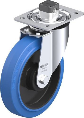 Blickle L-POEV 200KA-CS11-SB Lenkrolle mit Feststeller in Schwarz und Blau, Rad-Durchmesser: 200 mm, Tragfähigkeit: 400 kg - Bild 1