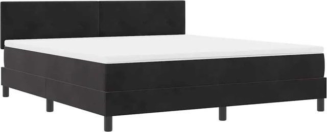vidaXL LED Boxspringbett mit Matratze Schwarz Samt B/T/H: 180 x 200 x 183 cm - Bild 1