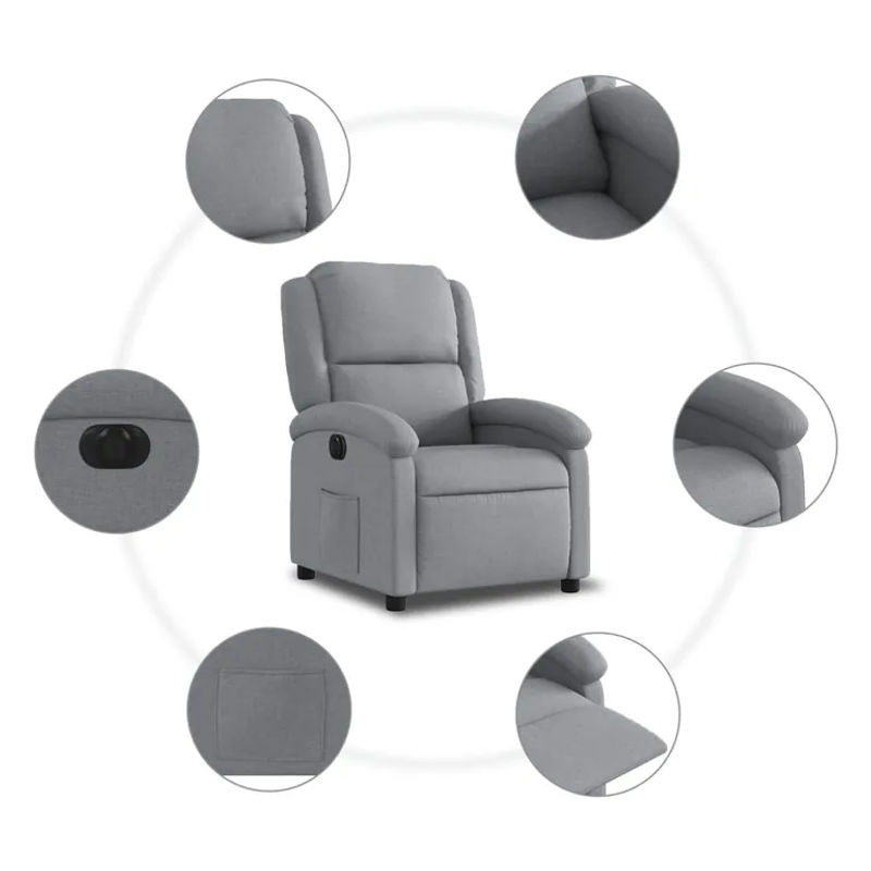 Vidaxl Elektrischer Relax-Sessel in Grau mit Stoffbezug und modernem Design - Bild 7