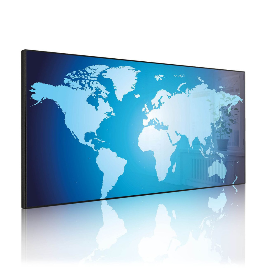 banjado Metall Magnettafel Weltkarte Schwarz Querformat B: 78 cm, H: 37 cm - Bild 1