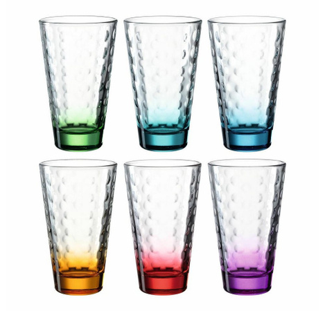 Leonardo Trinkgläser Optic 6er Set bunt 300 ml