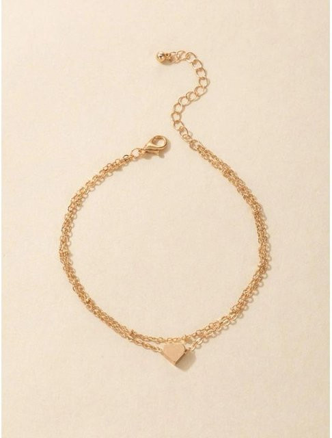 Fußkettchen Kupfer, Gold, Damen, Mehrlagig - Bild 1