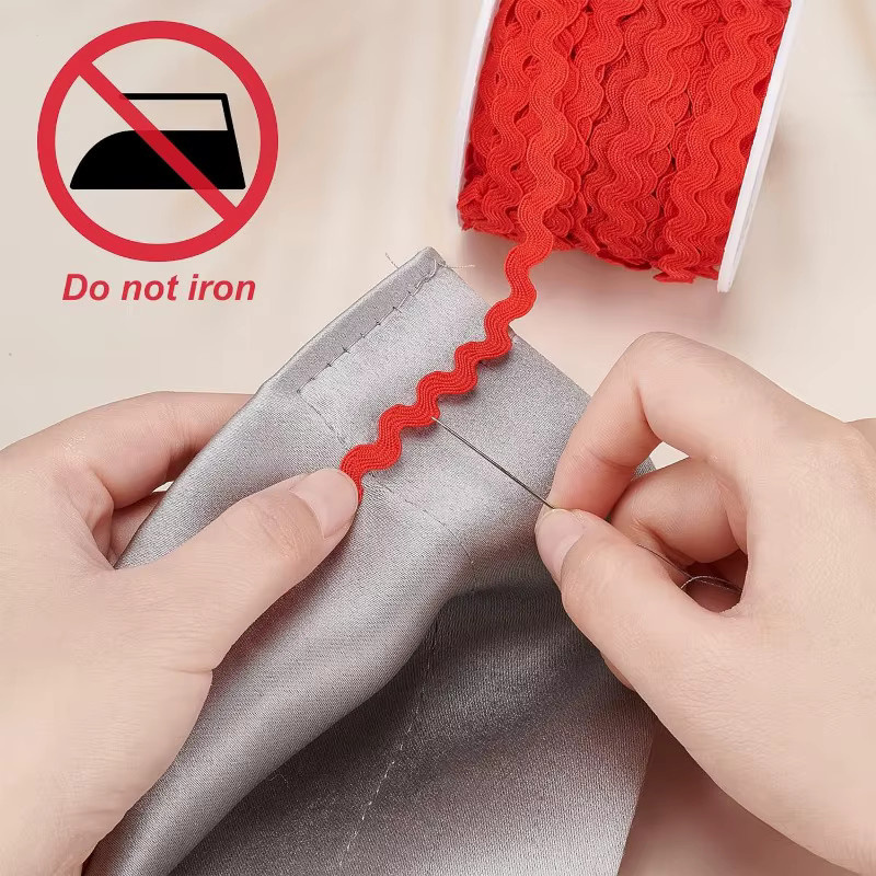 Ric Rac Borte als Nähtrimm in Rot, 25 m Länge, 5 mm Breite für Bastelarbeiten und Dekorationen - Bild 3