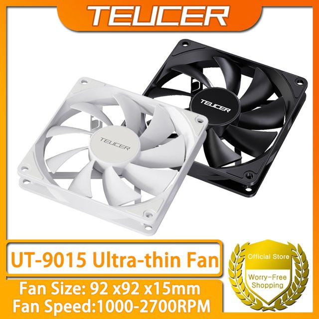TEUCER UT-9015 CPU-Lüfter in Weiß, 12 V PWM 4-polig, hydraulisches Lager, 1200–3000 U/min, ultradünnes Design - Bild 1