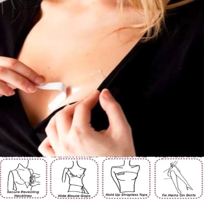 Doppelseitiges, transparentes Blendschutz-Klebeband als unsichtbarer Sicherheits-Klebeaufkleber für Kleidung und Schulterkragen - Bild 5