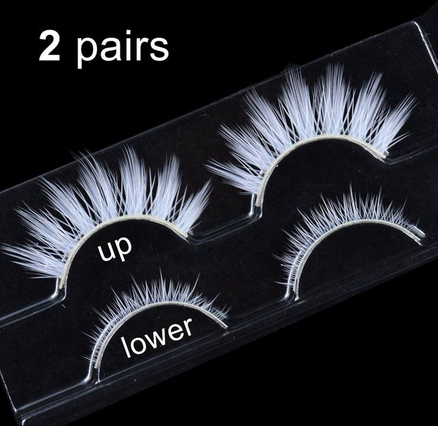 kekelala Wimpern, weiß, 2 Paar, Unisex - Bild 1