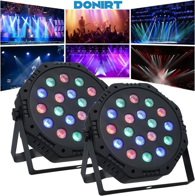 Donirt RGB DMX LED Par Effektbeleuchtung für Party und Hochzeit in Schwarz - Bild 1