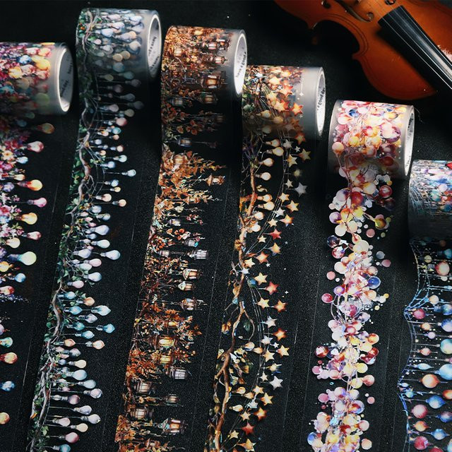 TIAN ZI Washi Tape PET-Klebeband im INS-Stil für DIY-Bastelarbeiten und Scrapbooking, Mehrfarbig, Länge: 200 cm - Bild 1