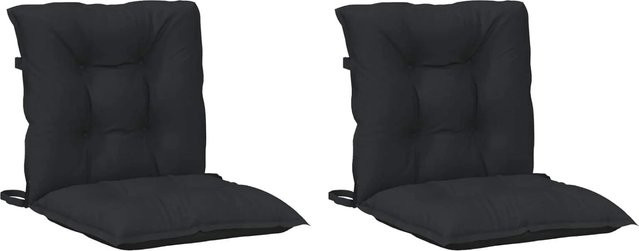 vidaXL Stuhlkissen Set für Niedriglehner, 2 Stück, Melange Schwarz, Polyester - Bild 1