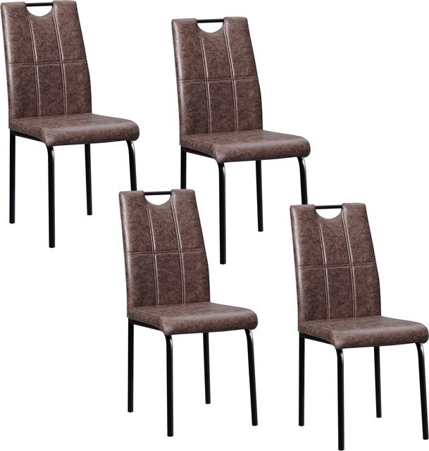 HTI-Living Stuhl Denton Esszimmerstuhl aus Kunstleder und Metall in Braun, B/T/H: 70,19 x 70,19 x 70,19 cm - Bild 1