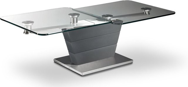 Couchtisch 7290 von HASSE in Anthrazit und Transparent mit Klarglas und klappbarer Tischplatte, B/T/H: 113 x 60 x 45 cm - Bild 1