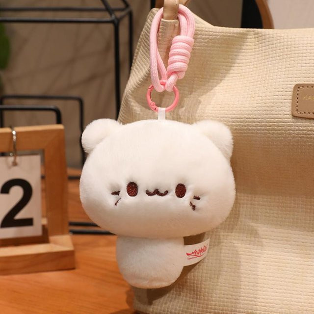 Yiran toy Kawaii Pilz Plüschtier Kuschelkissen, Katze, Weiß - Bild 1