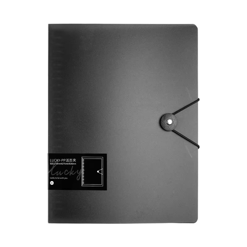 A4 Metall Ringbuch mit PP-Cover und Clip-System für lose Blätter in Schwarz - Bild 3