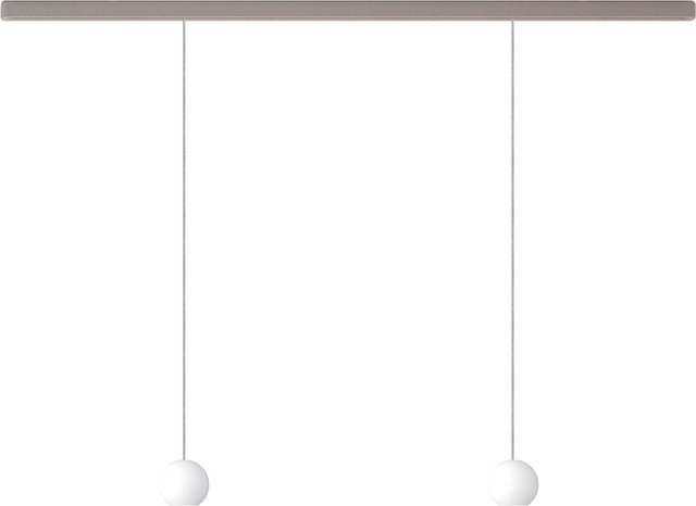 KOMOT KOS Duo S LED-Pendelleuchte mit Schiene, Farbe Nickel matt/Edelstahl, Opalglas, Tunable White (2200K - 4200K), Länge: 150 cm - Bild 1