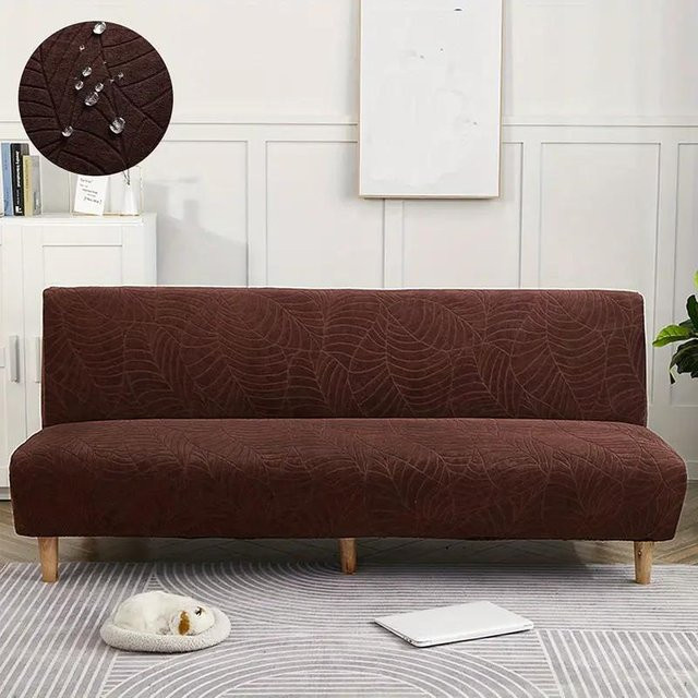 Wasserdichter Stretch-Sofabezug von Yiran bag in Kaffeebraun für Sessel und Sofas ohne Armlehnen, Breite: 120-155 cm - Bild 1