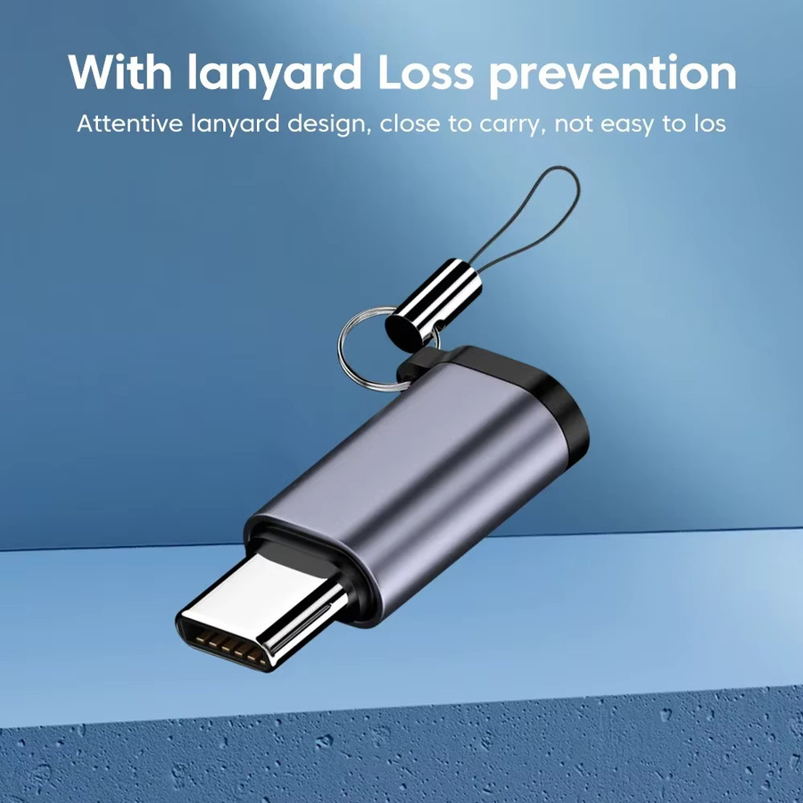 BSN Adapter Set für Micro-USB auf USB-C und USB-C auf Lightning in Grau mit 480 Mbit/s Datentransfer und Ladefunktion - Bild 2