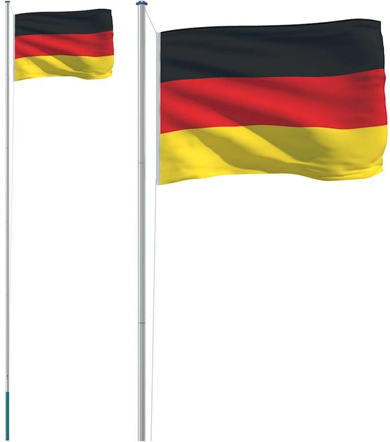 Yiwydaa Deutschlandflagge aus Polyester mit schwarzem Aluminiummast, Höhe: 6,08 m - Bild 1