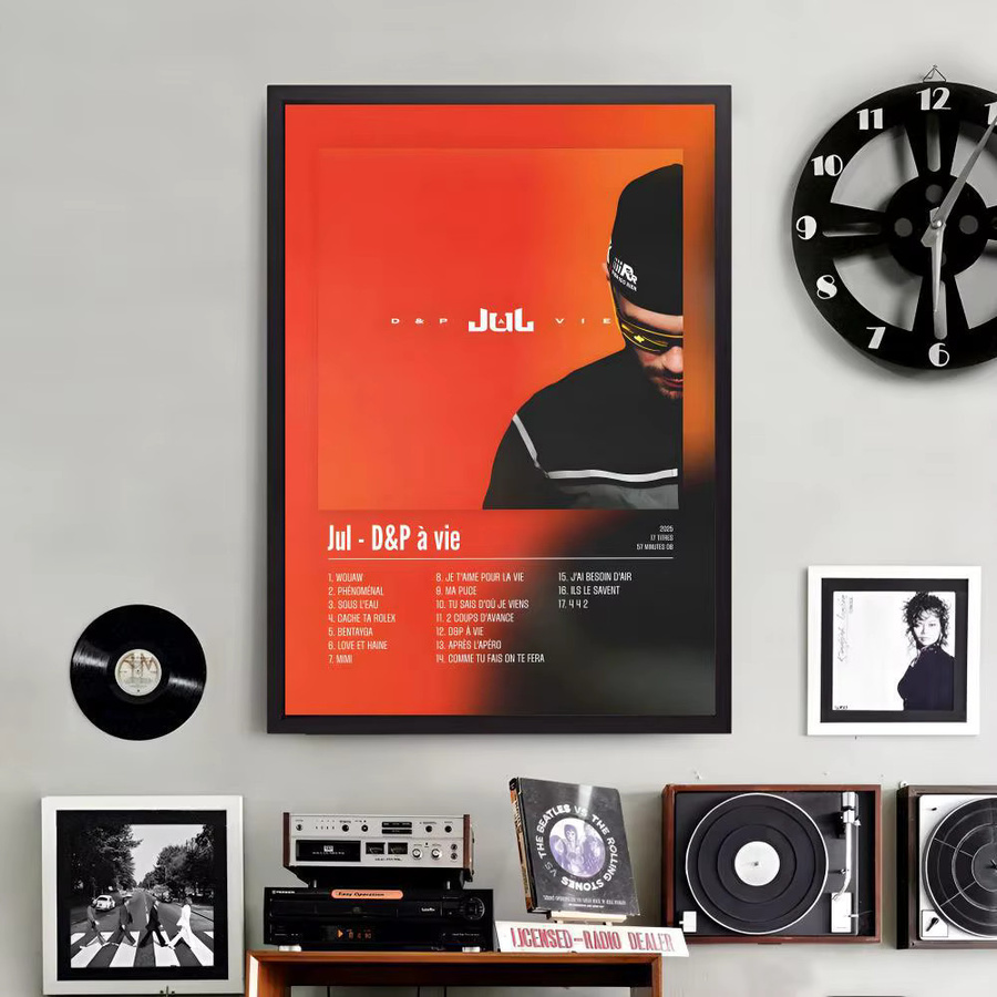 J-JuL Album-Poster-Aufkleber in Schwarz und Multicolour, modernes HD-Gemälde als selbstklebende Wanddekoration für dein Wohnzimmer oder Schlafzimmer, Rechteckig, B: 20,0 cm, H: 15,0 cm, T: 15,0 cm - Bild 4