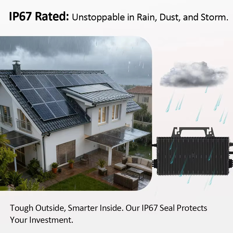 SUKFLOW Solar-Wechselrichter 2250W mit MPPT und Anti-Rückfluss, Reine Sinuswelle, Schwarz, VDE-konform und CE-zertifiziert für deinen deutschen Balkon-Photovoltaik-Anschluss - Bild 5
