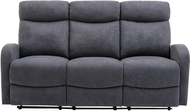 Vente-unique Relaxsofa Evelyn in Grau mit Stoffbezug, Breite: 180 cm - Bild 1