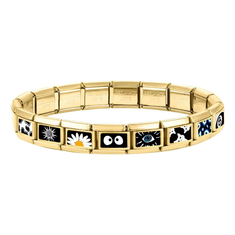 Yolorist Armband, Edelstahl, Gold, Blumen-Katze, Unisex - Bild 3