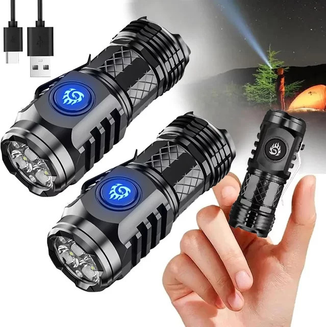 NEWBIRTH Hochleistungs-LED-Taschenlampe aus Aluminium mit Akku in Schwarz - Bild 1