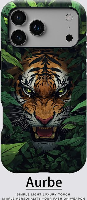 Potdemiel Magnetische Handyhülle Jungle Vortex Tiger für iPhone 17 16 15 14 13 Pro Max Plus, Mehrfarbig, Robuste Einzel- und Doppelschicht-Hülle - Bild 1