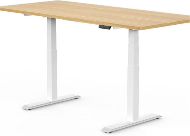 FlexiSpot Höhenverstellbarer Schreibtisch mit elektrischem Motor, Ahorn/Weiß, B/T/H: 166,9 x 85,8 x 6,2 cm - Bild 1
