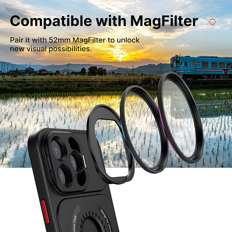 Ulanzi HP-016 O-LOCK Magnetfilter-Adapterring und Handyhülle für iPhone 15 Pro und iPhone 15 Pro Max in Schwarz - Bild 4